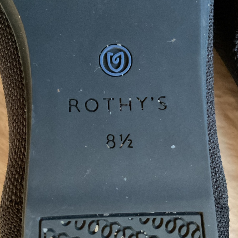 Rothy's The Flat Black Solid Knit Textile Round Toe Ballet Flats Women’s US 8.5 - Picture 4 of 5